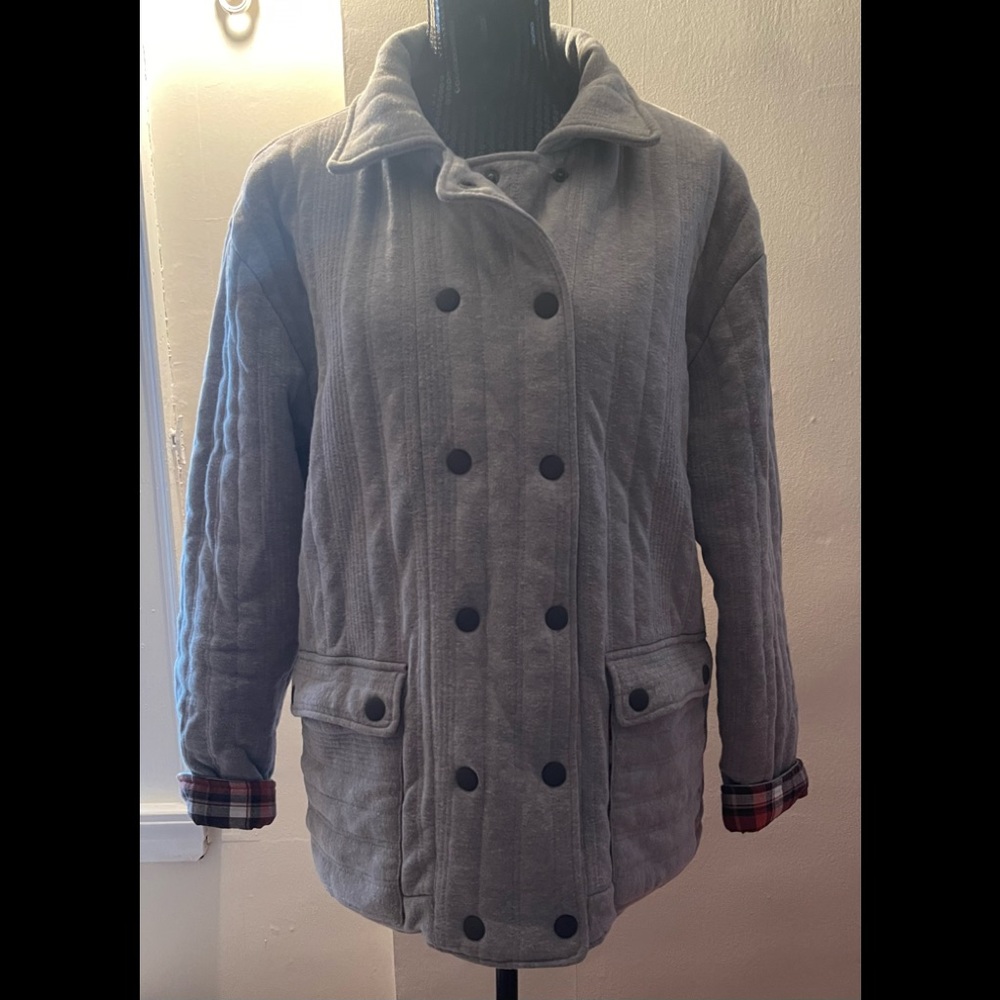 PrAna Quilted Light Grey Jacket Size XL
